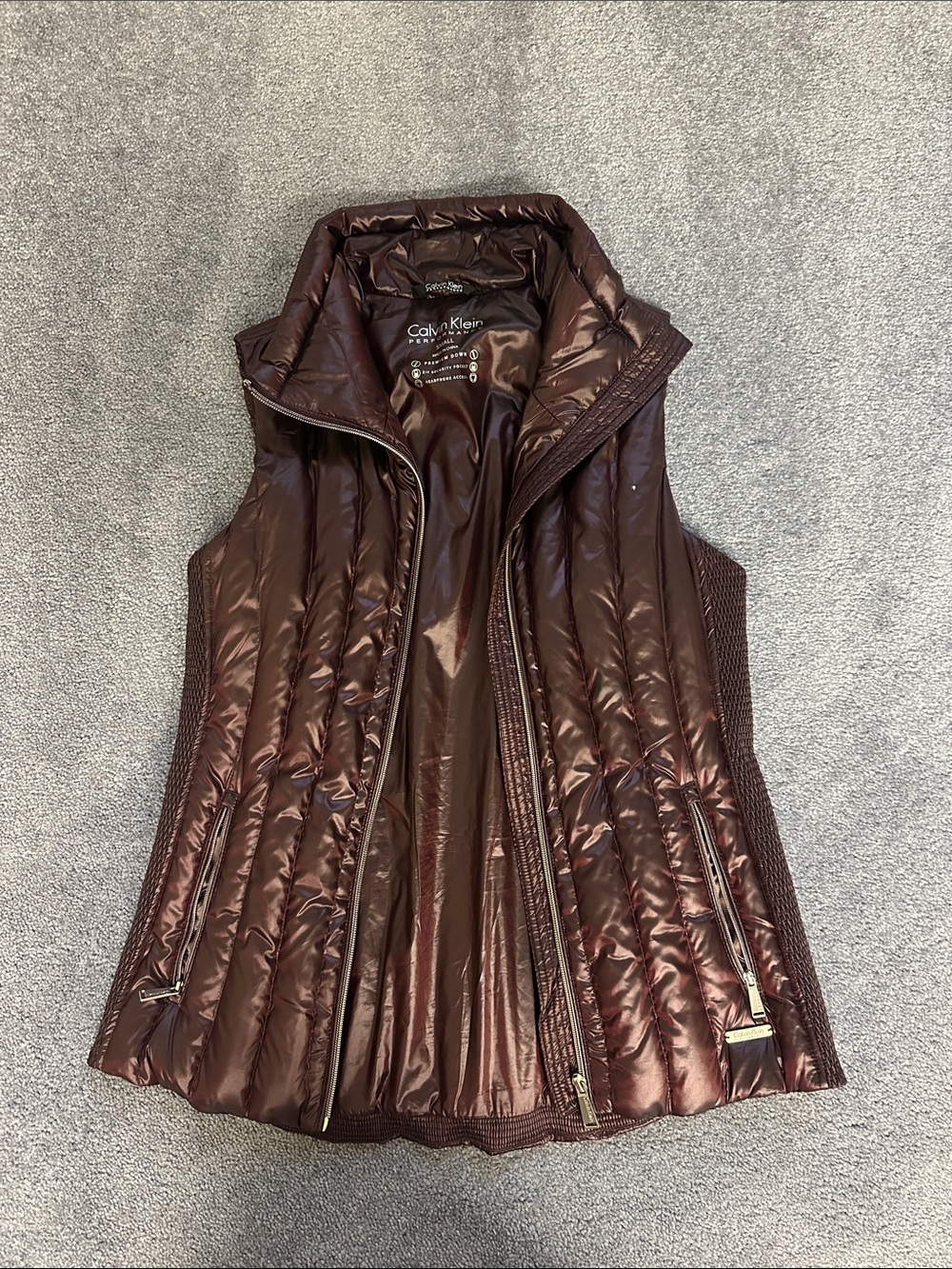 Calvin Klein Women's Quilted Wine-Red Puffer Vest